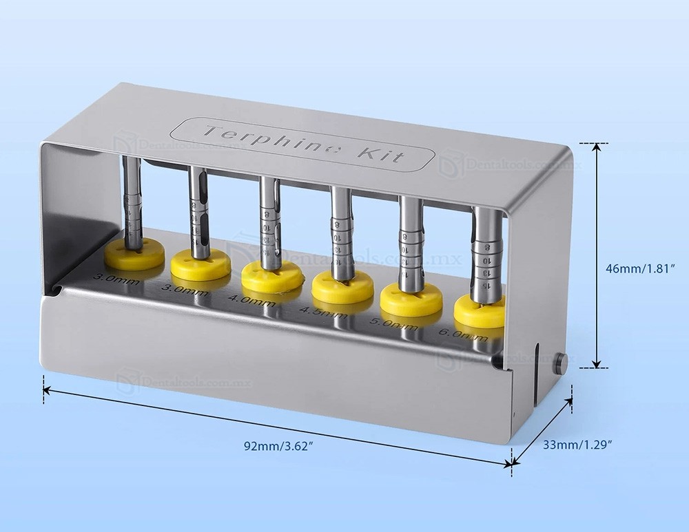 Set de 6 Piezas Kit de Trefinas para Hueso en Implantes Dentales Instrumental Quir&uacute;rgico
